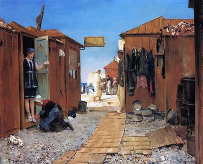 Cabine da spiaggia a Etretat, Francia, 1881 da John Henry Frederick Bacon
